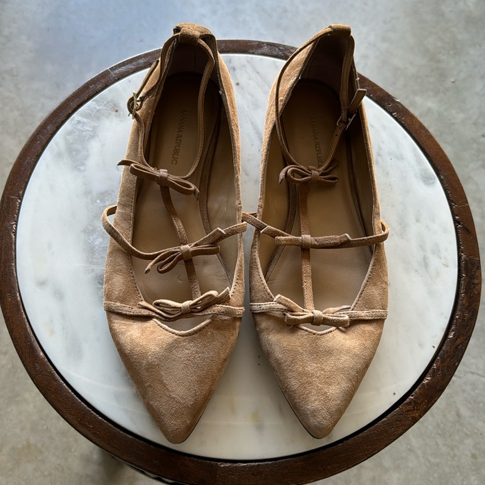 Banana Republic Flat Shoes Leather Suede Sz 9.5